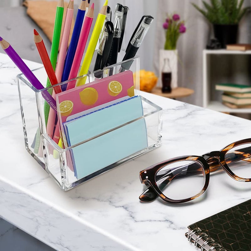 KiDEPOCH Pen Holder, Clear Acrylic Pen Holder for Desk, Makeup Brush Storage Organizer, Modern Desk Organizer for School, Home and Office. - Image 4
